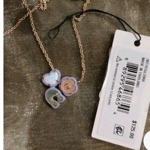Coach Gold-Tone Necklace with Lavender, White and Peach Charms New